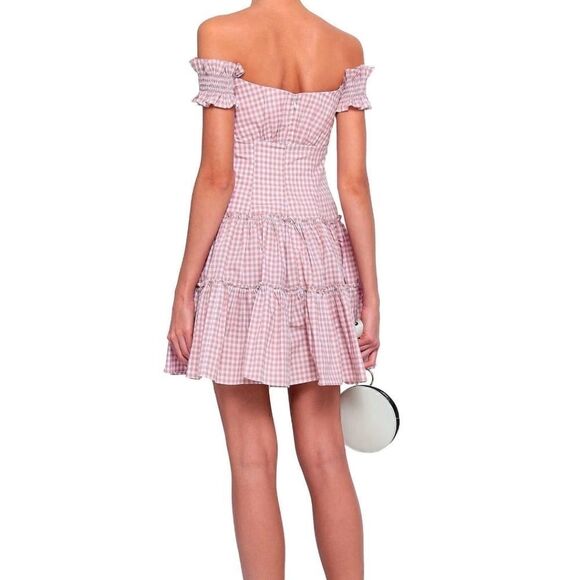 Caroline Constas Maria Check Mini Dress size S 4 6 NEW - Picture 3 of 5